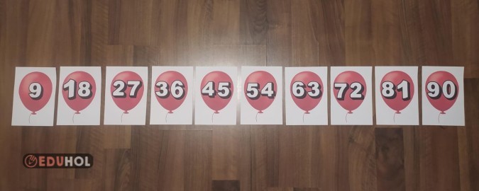 9'ar 9'ar 90'a kadar RİTMİK SAYMA AFİŞ ( BALONLU )