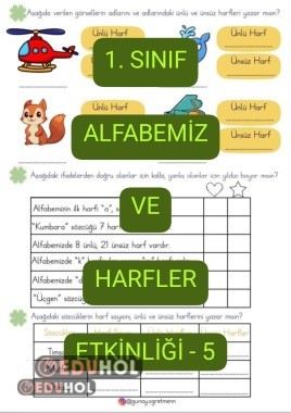 Alfabemiz ve Harfler Etkinliği-5