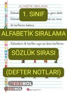 Alfabetik Sıra-Sözlük Sırası(DEFTER NOTLARI)