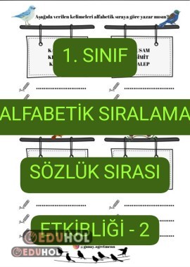 Alfabetik Sıra(Sözlük Sırası) Etkinliği-2