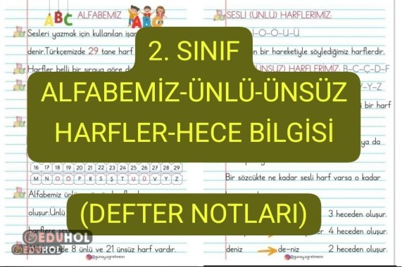 Alfabemiz, Ünlü-Ünsüz Harfler-Hece Bilgisi(DEFTER NOTLARI)