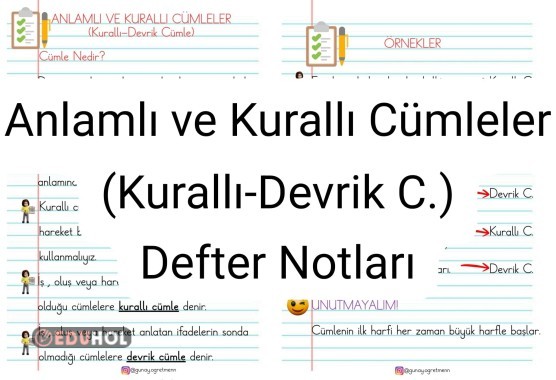 Anlamlı-Kurallı Cümleler (Defter Notları)