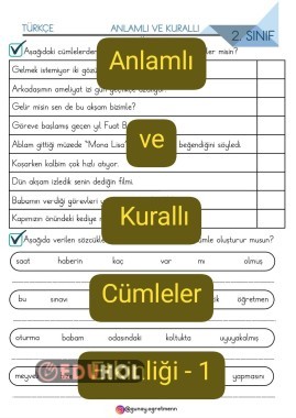 Anlamlı-Kurallı Cümleler Etkinliği-1