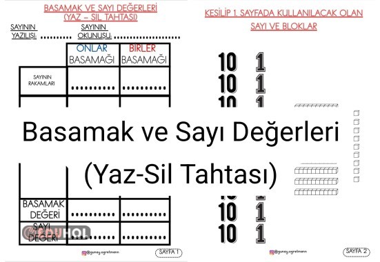 Basamak-Sayı Değ. (YAZ-SİL TAHTASI)