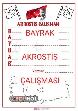 BAYRAK( AKROSTİŞ + boyama)
