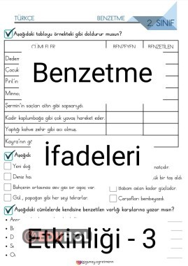 Benzetme İfadeleri Etkinliği-3