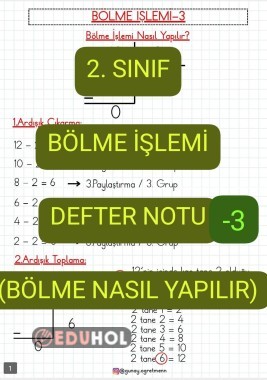Bölme İşlemi DEFTER NOTU-4(Nasıl yapılır?)