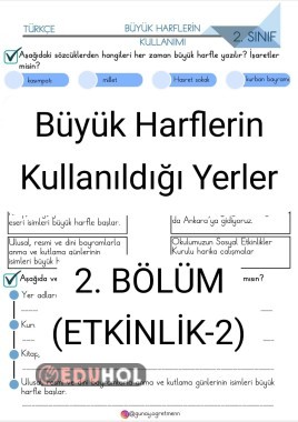 Büyük Harflerin Kullanıldığı Yerler-2 (2.Etkinlik)