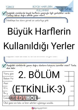 Büyük Harflerin Kullanıldığı Yerler-2(3. Etkinlik)