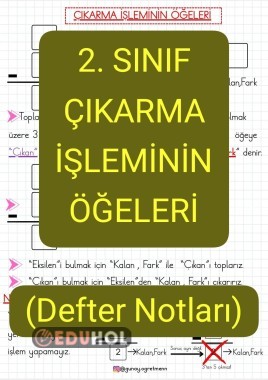Çıkarma İşlemi Öğeleri(Defter Notları)