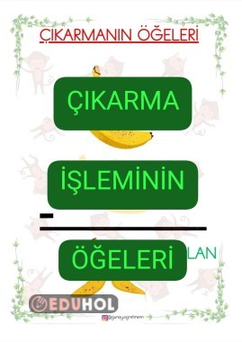 Çıkarma İşlemi Öğeleri(Terimleri)