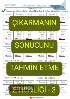 Çıkarmanın Sonucunu TAHMİN ETME Etkinliği-3