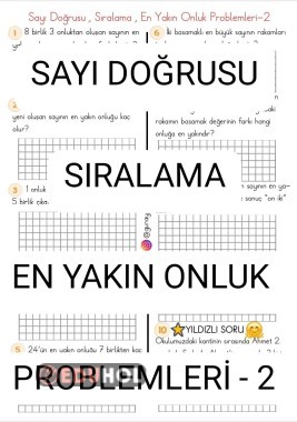 EnYakınOnluk-SayıDoğrusu-Sıralama Problemleri-2