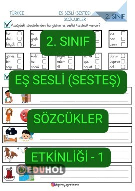 EşSesli(Sesteş) Sözcükler Etkinliği-1