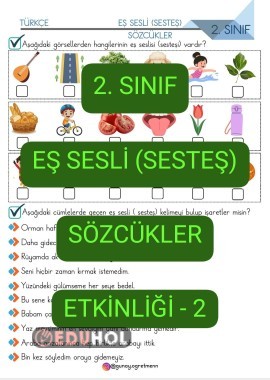 EşSesli(Sesteş) Sözcükler Etkinliği-2