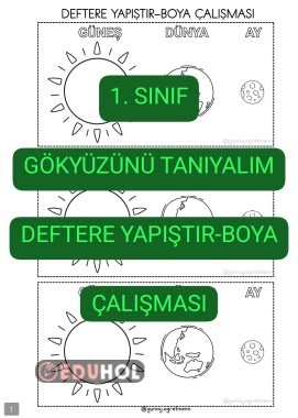 Gökyüzünü Tanıyalım DEFTERE YAPIŞTIR-BOYA