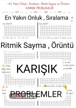 KARIŞIK PROBLEMLER (Örüntü, Ritmik Sayma, Sıralama,En Yakın Onluk)