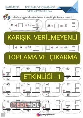 Karışık Verilmeyenli Toplama-Çıkarma Etkinliği-1