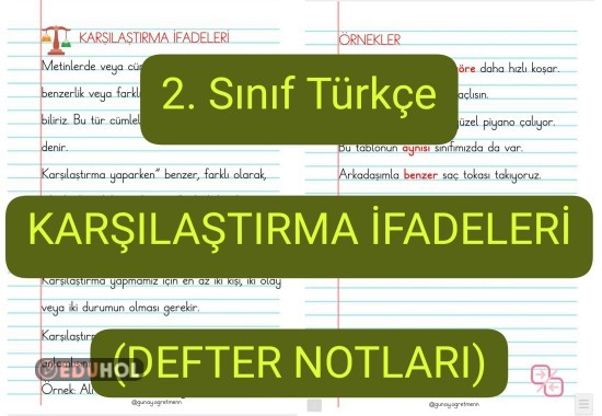 Karşılaştırma İfadeleri(DEFTER NOTU)