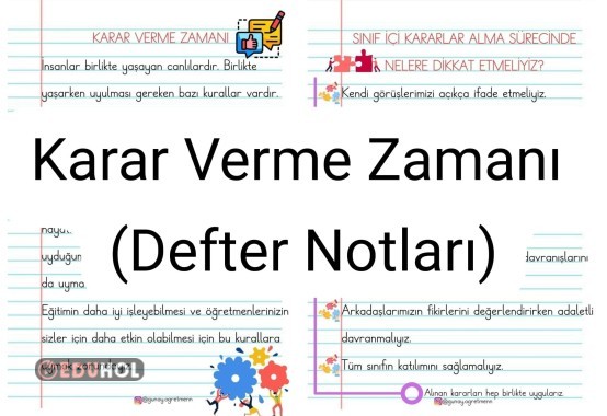 KARAR VERME ZAMANI(Defter Notları)