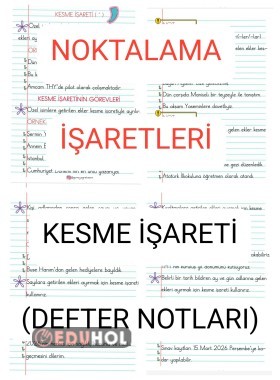 Kesme İşareti Defter Notları