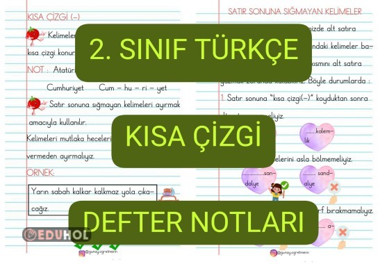 Kısa Çizgi DEFTER NOTLARI
