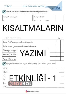 Kısaltmaların Yazımı Etkinliği-1
