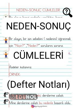 Neden-Sonuç İfadeleri DEFTER NOTLARI