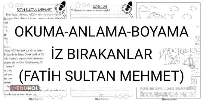 Okuma-Anlama-Boyama(FATİH SULTAN MEHMET-İzBırakanlar)