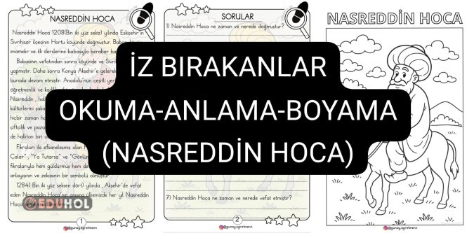Okuma-Anlama-Boyama(NASREDDİN HOCA-İz Bırakanlar)