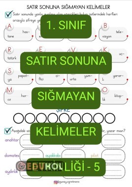 Satır Sonuna Sığmayan Kelimeler Etkinliği-5