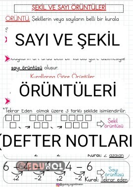 Sayı ve Şekil ÖRÜNTÜLERİ(Defter Notları)
