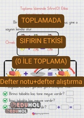 Toplama SIFIRIN ETKİSİ(DefterNotu+defter alıştırma)