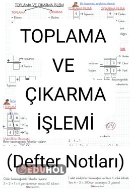 Toplama ve Çıkarma İşlemi(Defter Notları)