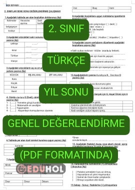Türkçe Yıl Sonu Değerlendirme(PDF formatında)