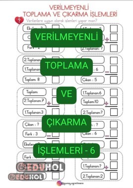 Verilmeyenli Toplama-Çıkarma İşlemleri-6