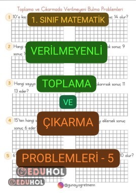 Verilmeyenli Toplama-Çıkarma Problemleri-5