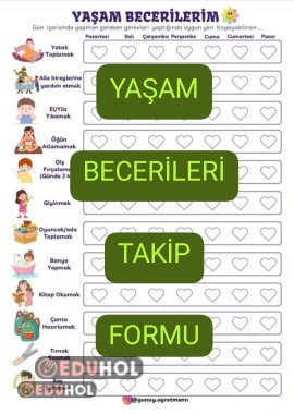 Yaşam Becerileri Haftalık Takip Formu
