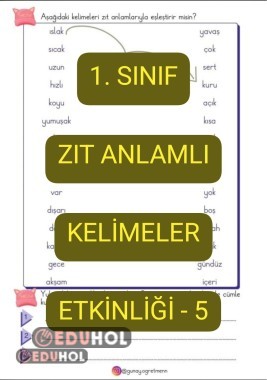 Zıt Anlamlı Kelimeler Etkinliği-5