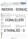 Neden-Sonuç Cümleleri Etkinliği-3