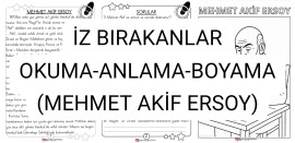 Okuma-Anlama-Boyama(MEHMET AKİF ERSOY-İz Bırakanlar)
