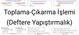 Toplama-Çıkarma İşlemi( Yapıştırmalık)