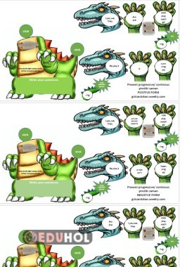 5.4 dinasour with progresive tense kes yapıştır cümle kur