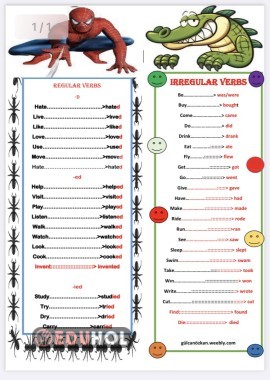 Regular irregular verbs düzenli düzensiz fiille