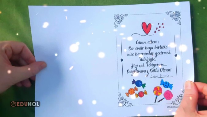 Ünlü ressamımız Gürbüz Doğan EKŞİOĞLU 'nun bir çalışmasını kullanarak tebrik kartı oluşturduk...