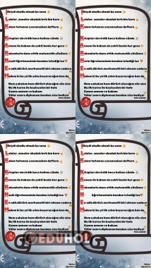 İlk karnem Akrostiş şiir dört versiyonu