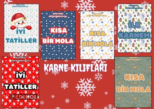 Arka  Planlı 6 farklı tasarım Karne Kılfları