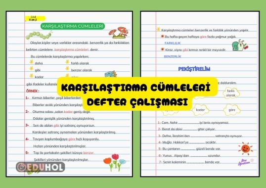 Karşılaştırma Cumleleri Defter Çalışması