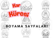 Etkinlik Haftası ''KAR KÜRESİ'' boyama sayfaları