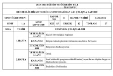 Rehberlik Aylık Raporu(Haziran)